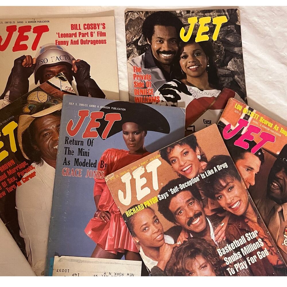 VTG Jet Magazines Lot 6 1980s Richard Pryor Grace Jones Bill Cosby James Brown